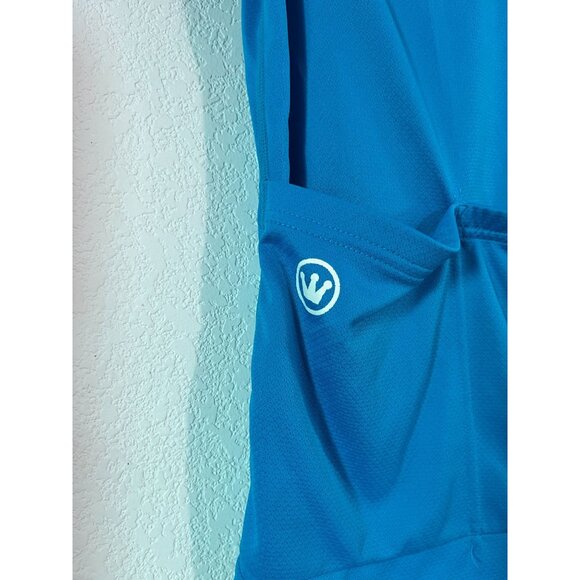 Canari Womens Blue 1/4 Zip Cycling Jersey Large Short Sleeve Back Pockets Biker - Picture 6 of 10